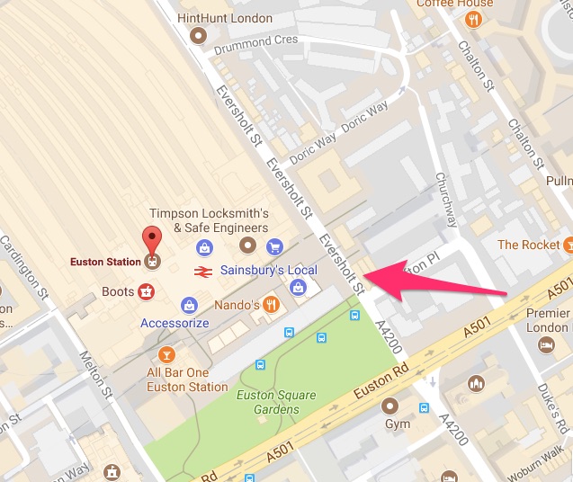 Train Station Pickup Points Minicabit   Euston Station   Google Maps 